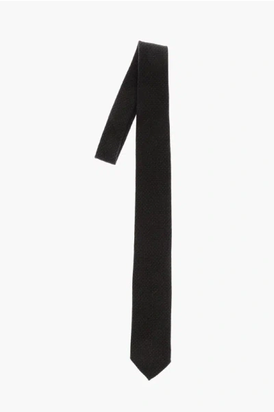 Ermenegildo Zegna Cashmere Tie With Polka Dot Motif Grösse Unica