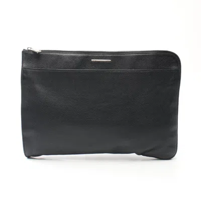 Ermenegildo Zegna Clutch Bag Leather In Black