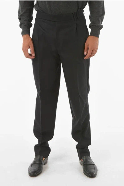 Ermenegildo Zegna Micronsphere Classic Fit Wool Dress Trousers In Charcoal