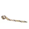 Ermenegildo Zegna Cream Diagonal Striped Traditional Silk Tie In White
