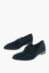 Ermenegildo Zegna Cuir Sole L'asola Suede Penny Loafers