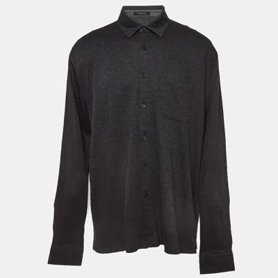 Pre-owned Ermenegildo Zegna Dark Grey Stretch Cotton Shirt 5xl