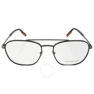 Ermenegildo Zegna Demo Geometric Men's Eyeglasses Ez5183 009 56 In Metallic