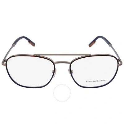 Ermenegildo Zegna Demo Geometric Men's Eyeglasses Ez5183 014 56 In Navy / Ruthenium