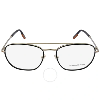 Ermenegildo Zegna Demo Geometric Men's Eyeglasses Ez5183 016 56 In Black
