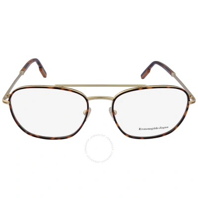 Ermenegildo Zegna Demo Geometric Men's Eyeglasses Ez5183 032 56 In Dark / Gold