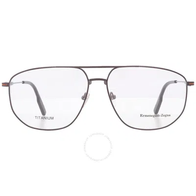 Ermenegildo Zegna Demo Pilot Men's Titanium Eyeglasses Ez5242 009 60 In Gun Metal / Gunmetal