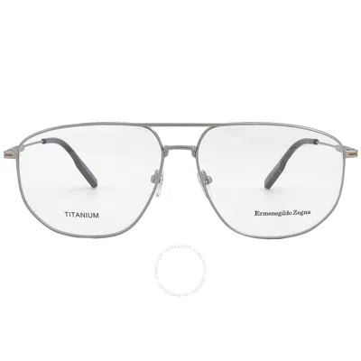 Ermenegildo Zegna Demo Pilot Titanium Men's Eyeglasses Ez5242 007 60 In White
