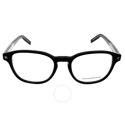 Ermenegildo Zegna Demo Square Men's Eyeglasses Ez5169 001 52 In Black