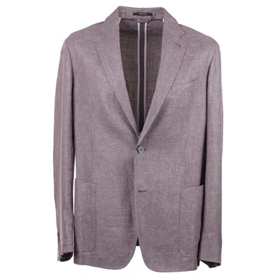 Pre-owned Ermenegildo Zegna Dusky Lavender Linen-wool-silk 'crossover' Sport Coat 44r In Pink
