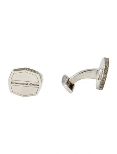 Pre-owned Ermenegildo Zegna Engraved Logo Cufflinks In Multi