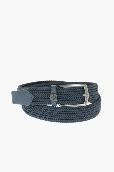 Ermenegildo Zegna Ez Luxury 35mm Braided Fabric Belt In Blue