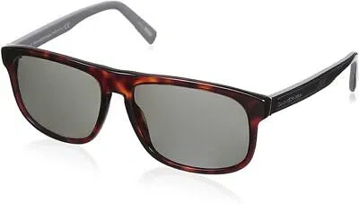 Pre-owned Ermenegildo Zegna Ez0003 54d Tortoise Rectangle Gray 57-15-140mm Sunglasses