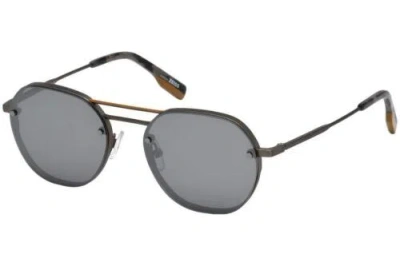 Pre-owned Ermenegildo Zegna Ez0105 Sunglasses - Shiny Gumetal Frame, Smoke Mirror Lenses, In Multicolor