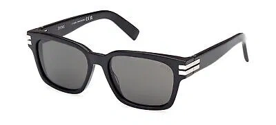 Pre-owned Ermenegildo Zegna Ez0237 Black Grey/grey 55/17/140 Unisex Sunglasses In Gray