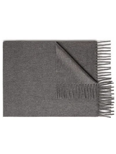 Ermenegildo Zegna Fringed Cashmere Scarf In Grey