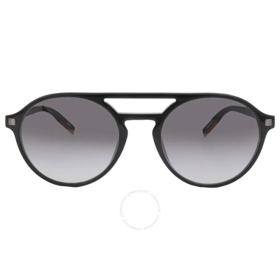 Ermenegildo Zegna Gradient Smoke Round Men's Sunglasses Ez0180 01b 54 In Black