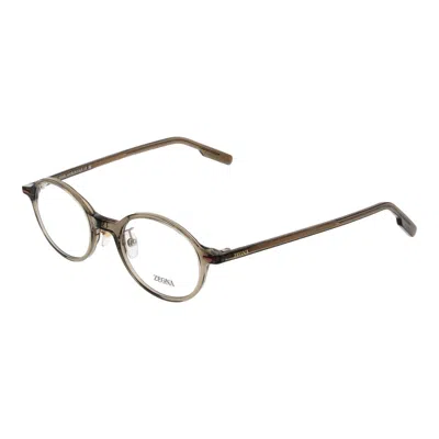 Ermenegildo Zegna Gray Men Optical Frames In Brown