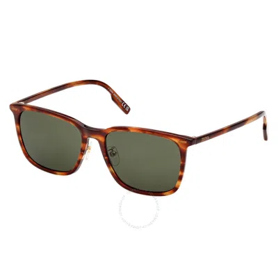 Ermenegildo Zegna Green Square Men's Sunglasses Ez0223-d 56n 57 In Brown