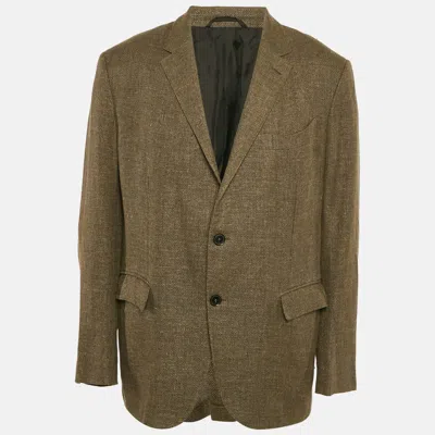 Pre-owned Ermenegildo Zegna Green Wool Blend Single Breasted Blazer Xxxl