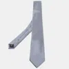 Ermenegildo Zegna Grey & Blue Striped Silk Tie In Grey