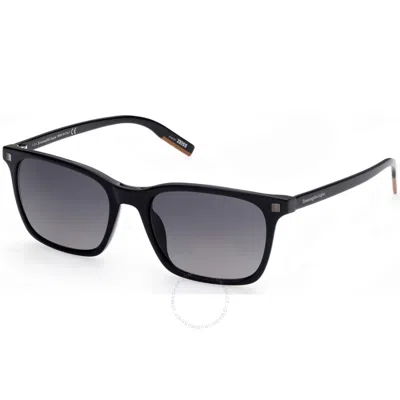 Ermenegildo Zegna Grey Gradient Square Men's Sunglasses Ez0181 01b 57 In Black