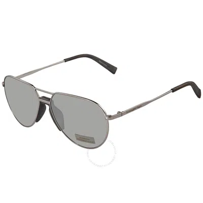 Ermenegildo Zegna Grey Pilot Men's Sunglasses Ez0096 14c 59 In Black