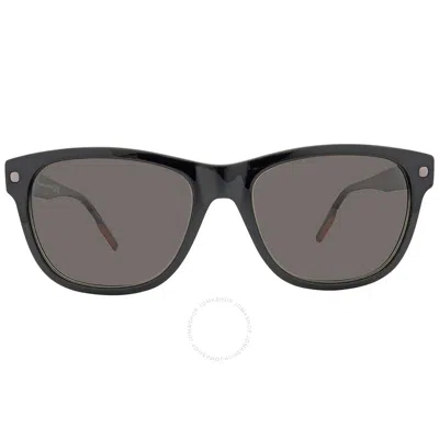 Ermenegildo Zegna Grey Square Men's Sunglasses Ez0196 05n 56 In Black / Grey