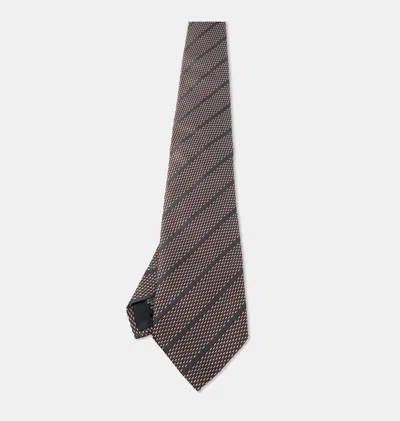 Pre-owned Ermenegildo Zegna Grey Striped Silk Traditional Tie In Gray
