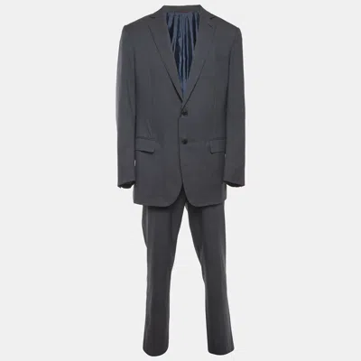 Pre-owned Ermenegildo Zegna Grey Striped Wool Blend Regular Fit Suit Xxl In Gray