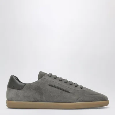 Ermenegildo Zegna Grey Suede Sneakers In Gray