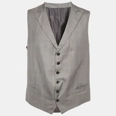 Pre-owned Ermenegildo Zegna Grey Wool Manhattan Formal Vest Xxl In Gray