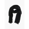Ermenegildo Zegna Herringbone Patterned Cashmere Scarf In Black