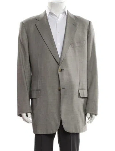 Pre-owned Ermenegildo Zegna Houndstooth Print Blazer In Brown