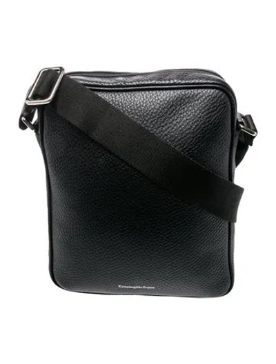 Pre-owned Ermenegildo Zegna Leather Crossbody Bag In Black