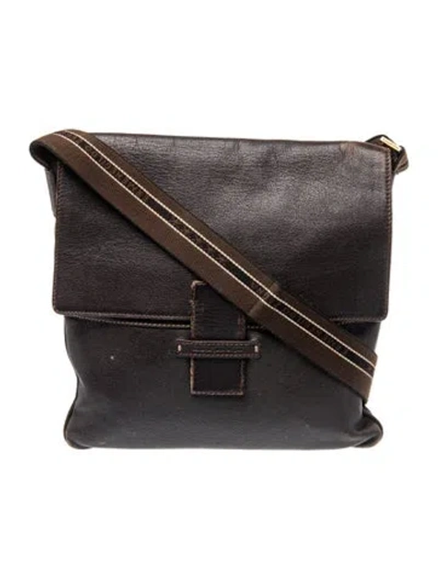 Pre-owned Ermenegildo Zegna Leather Crossbody Bag In Blue