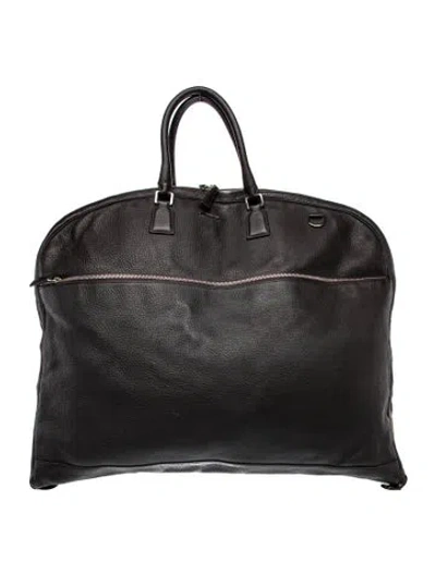 Pre-owned Ermenegildo Zegna Leather Garment Bag In Black