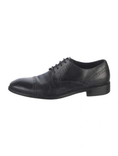 Pre-owned Ermenegildo Zegna Leather Lasercut Accents Brogues In Black