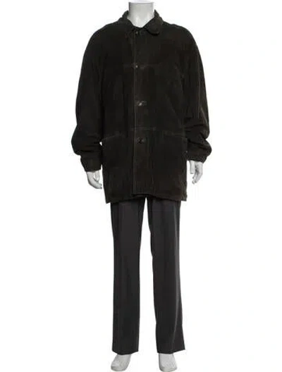 Pre-owned Ermenegildo Zegna Leather Parka In Brown
