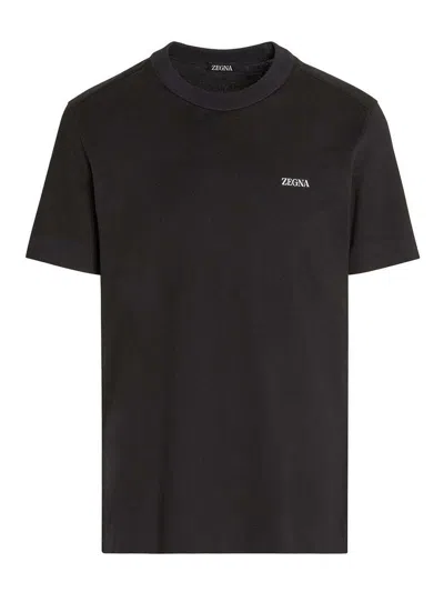 Ermenegildo Zegna Logo T-shirt In Black
