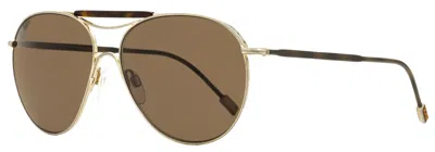 Ermenegildo Zegna Men's Couture Sunglasses Zc0021 29j Antique Gold/havana 57mm In Multi