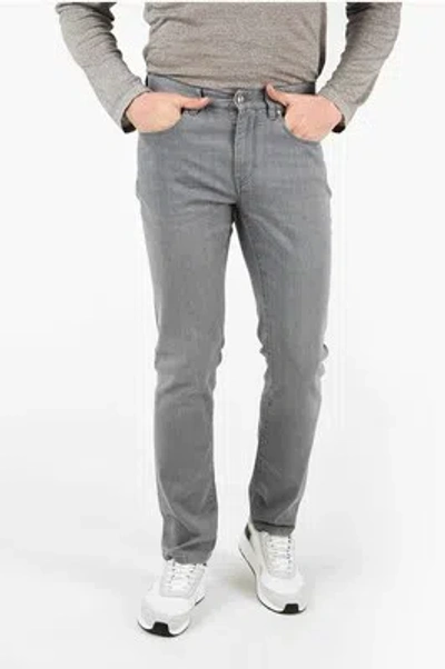 Pre-owned Ermenegildo Zegna Men Jeans Zzegna Slim Fit Jeans 17cm Grey