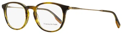 Ermenegildo Zegna Men's Oval Eyeglasses Ez5125 098 Striated Brown-green 50mm In Multi