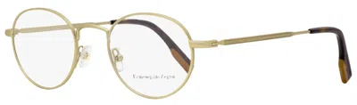 Ermenegildo Zegna Men's Oval Eyeglasses Ez5132 032 Matte Gold/havana 47mm In Multi