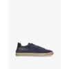 Ermenegildo Zegna Mens  Triple Stitch Suede Espadrilles In Blue