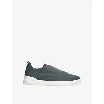 Ermenegildo Zegna Mens  X3 Triple Stitch Woven Low-top Trainers In Blue/dark