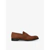 Ermenegildo Zegna Mens Classic Suede Penny Loafers Brow In Brown