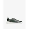 Ermenegildo Zegna Mens Green Triple Stitch Leather Low-top Trainers In Green