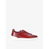 Ermenegildo Zegna Mens Triple-stitch Low-top Leather Trainers Wi In Wine