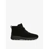 Ermenegildo Zegna Mens Triple Stitch Vetta Suede High-top Trainers Blac In Black